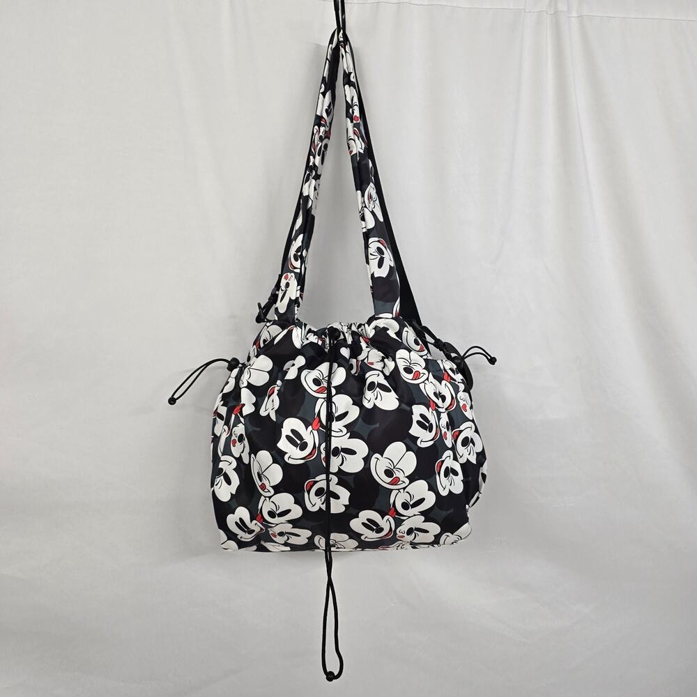Disney Mickey Mouse Tote Travel Bag Green Black White Shoulder & Crossbody EUC